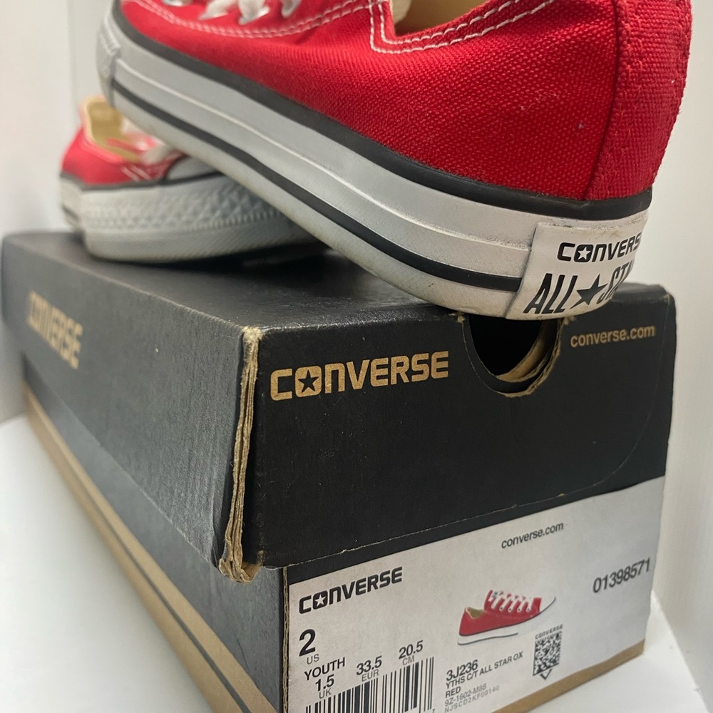 Converse Red and White Canvas Shoes (with box)